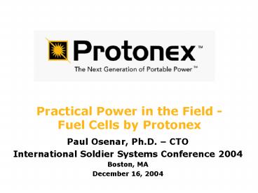 Paul Osenar, Ph'D' CTO