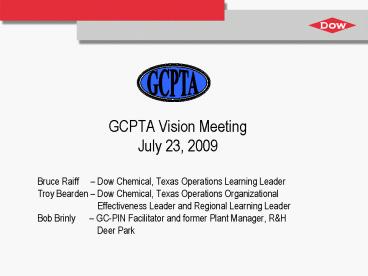 GCPTA Vision Meeting