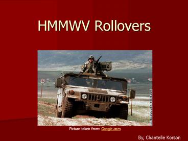 HMMWV Rollovers