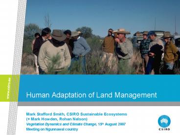 Human Adaptation of Land Management