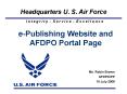 ePublishing Website and AFDPO Portal Page PowerPoint PPT Presentation