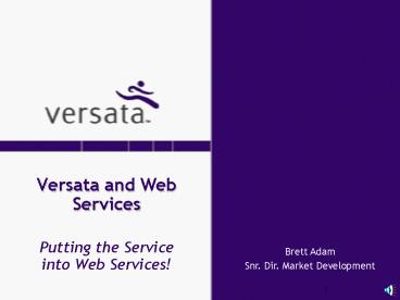 Versata and Web Services