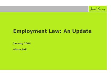 Employment Law: An Update