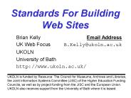 Standards For Building Web Sites