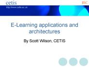 ELearning applications and architectures