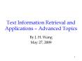 Text Information Retrieval and Applications  PowerPoint PPT Presentation