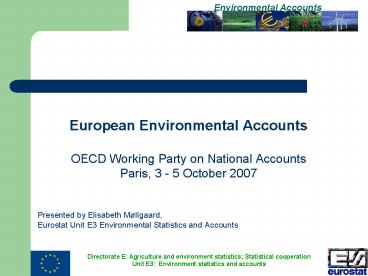 European Environmental Accounts