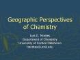 Geographic Perspectives of Chemistry PowerPoint PPT Presentation