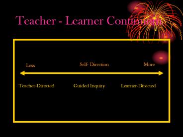 Teacher Learner Continuum