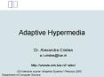 Adaptive Hypermedia PowerPoint PPT Presentation