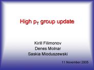 High pT group update