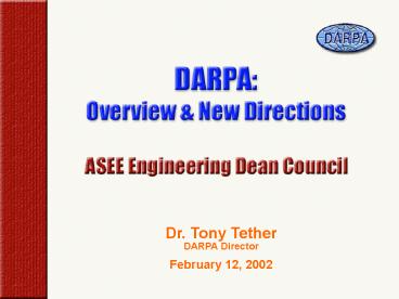 Dr' Tony Tether DARPA Director