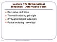 Lecture 17: Mathematical Induction Alternative Form PowerPoint PPT Presentation