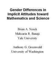 Gender Differences in Implicit Attitudes toward Mathematics and Science