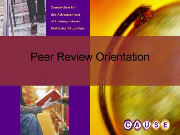 Peer Review Orientation