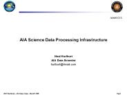 AIA Science Data Processing Infrastructure