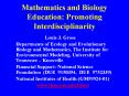 Mathematics and Biology Education: Promoting Interdisciplinarity PowerPoint PPT Presentation