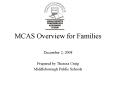 MCAS Overview for Families PowerPoint PPT Presentation