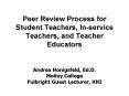 Peer Review Process for Student Teachers, Inservice Teachers, and Teacher Educators PowerPoint PPT Presentation