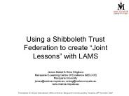 Using a Shibboleth Trust Federation to create 