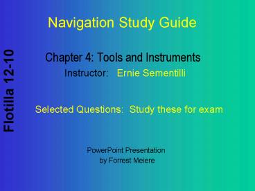 Chapter 4: Tools and Instruments
