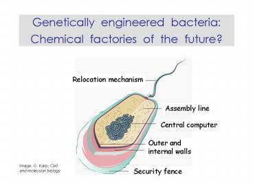 Genetically engineered bacteria: Chemical factories of the future?