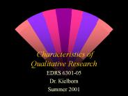 Characteristics of Qualitative Research