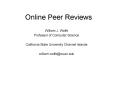 Online Peer Reviews PowerPoint PPT Presentation