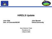 HIRDLS Update