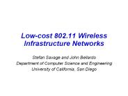 Low-cost 802.11 Wireless Infrastructure Networks