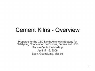 Cement Kilns Overview