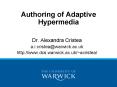 Authoring of Adaptive Hypermedia PowerPoint PPT Presentation