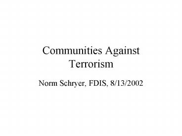 Communities Against Terrorism