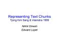 Representing Text Chunks Tjong Kim Sang PowerPoint PPT Presentation