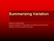 Summarizing Variation