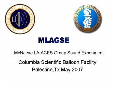 McNeese LAACES Group Sound Experiment