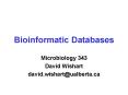 Bioinformatic Databases PowerPoint PPT Presentation