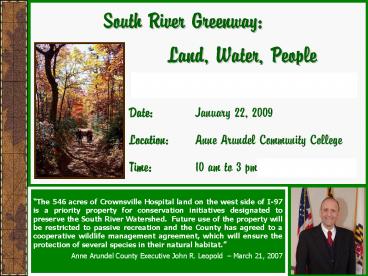 The South River What