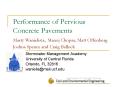 Performance of Pervious Concrete Pavements Marty Wanielista, Manoj Chopra, Matt Offenberg Joshua Spe PowerPoint PPT Presentation