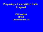 Preparing a Competitive Radio Proposal