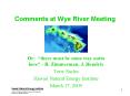 Comments at Wye River Meeting PowerPoint PPT Presentation