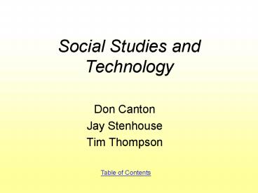 Social Studies and Technology