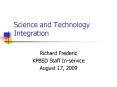 Science and Technology Integration PowerPoint PPT Presentation