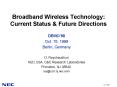Broadband Wireless Technology: Current Status PowerPoint PPT Presentation