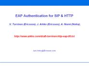 EAP Authentication for SIP