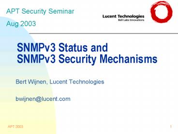 Bert Wijnen, Lucent Technologies