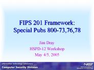 FIPS 201 Framework: Special Pubs 80073,76,78
