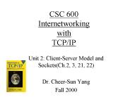 CSC 600 Internetworking with TCP/IP