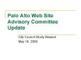 Palo Alto Web Site Advisory Committee Update PowerPoint PPT Presentation