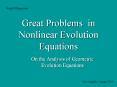 Great Problems in  Nonlinear Evolution Equations PowerPoint PPT Presentation